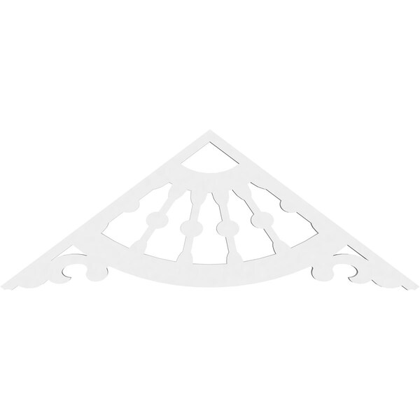 Pitch Wagon Wheel Architectural Grade PVC Gable Pediment, 36W X 13 1/2H X 1P (9/12)